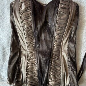 Charlotte Russe Gray Satin Bustier XS